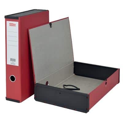 Office Depot Box File Foolscap Polypropylene 75 mm Red