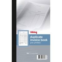 Viking Duplicate Invoice Book Special format Ruled Glued Blue, White Perforated 100 Sheets