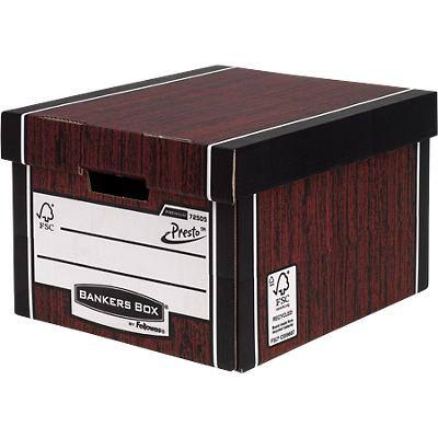Bankers Box Premium Presto Classic Archive Boxes Woodgrain 257(H) x 342(W) x 400(D) mm Pack of 10