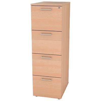 Realspace Filing Cabinet with 4 Lockable Drawers 490 x 550 x 1412mm Beech
