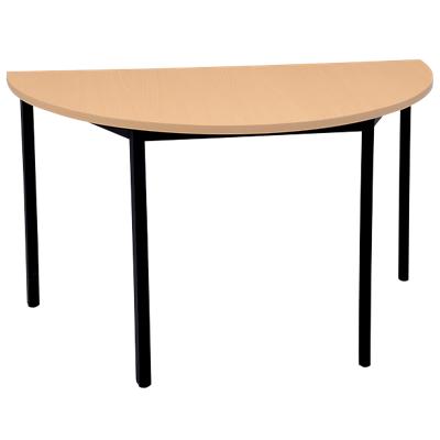 Niceday Semi-circular Table Beech MFC (Melamine Faced Chipboard), Steel Black 1,200 x 600 x 750 mm