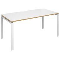 Dams International Rectangular Single Desk with White Melamine Top and White Frame 4 Legs Adapt II 1800 x 800 x 725mm