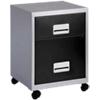 Pierre Henry Steel Filing Cabinet with 2 Lockable Drawers COMBI 400 x 400 x 530 mm Black, Silver