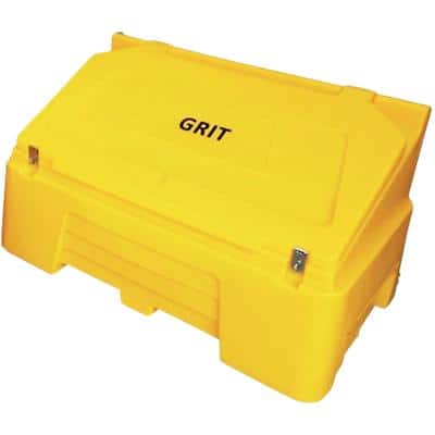 Dandy's Grit Bin 400 L Weatherproof with Lockable Lid Yellow 60 x 89 x 122 cm