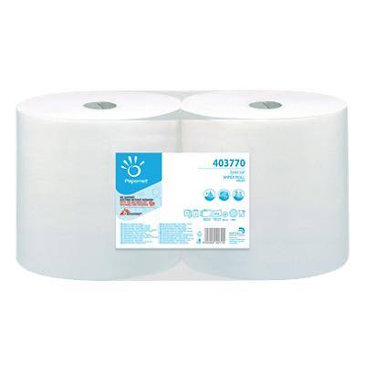 Papernet Wiping Paper Industrial 403770 2 Ply Rolled White 816 Sheets Pack of 2
