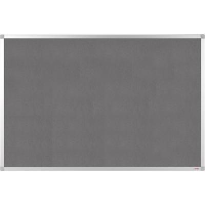 Viking Notice Board Wall Mounted Felt 120 (W) x 90 (H) cm Aluminium Grey
