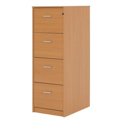 Filing Cabinet with 4 Lockable Drawers 476 x 598 x 1315 mm Beech
