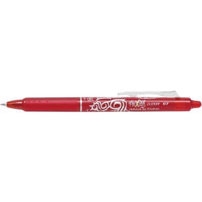 Pilot FriXion Ball Clicker Rollerball Pen Erasable Medium 0.35 mm Red Pack of 12