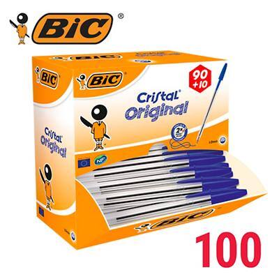 BIC Cristal Original Ballpoint Pen Blue Medium 0.4 mm Pack of 100