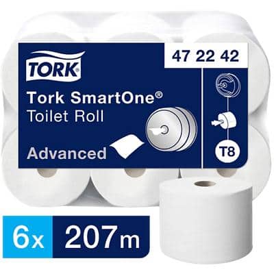 Tork T8 Advanced Toilet Roll 2 Ply 472242 6 Rolls of 1150 Sheets