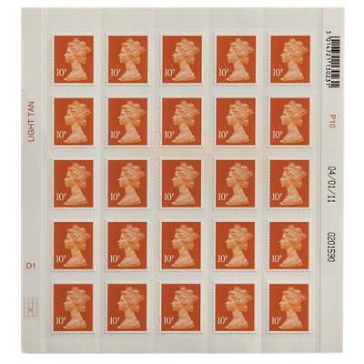 Royal Mail Self Adhesive Postage Stamps 10p UK National Pack of 25