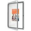 Nobo Premium Plus Wall Mountable Outdoor Magnetic Lockable Notice Board 1902577 Aluminium Frame Hinged Safety Glass Door 4xA4 White 494 x 668 mm