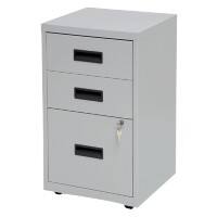 Realspace Pedestal with 3 Lockable Drawers Metal 400 x 400 x 660mm Grey
