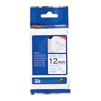 Brother Label Roll TZe-FA3 Blue on White 12 mm x 3 m