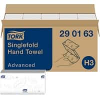 Tork Advanced 100% Recycled Hand Towels H3 V-fold White 2 Ply 290163 15 Packs of 250 Sheets