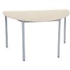 Niceday Semicircular Meeting Room Table with Maple Coloured MFC & Aluminium Top and Silver Frame 1200 x 600 x 750 mm