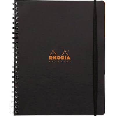 Rhodia Notebook 119236C A4+ Ruled Spiral Bound PP (Polypropylene) Soft Cover Black Perforated 180 Pages 90 Sheets
