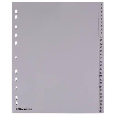 Office Depot Indices A4 White 31 Part Perforated PP 1 to 31
