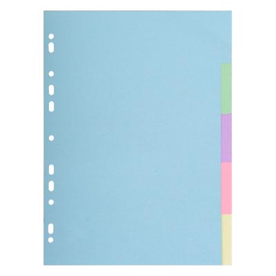Exacompta Blank Dividers A4 Assorted Multicolour 5 Part Cardboard 11 Holes 1605E