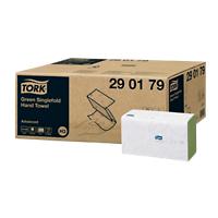 Tork Advanced 100% Recycled Hand Towels H3 V-fold Green 2 Ply 290179 15 Packs of 250 Sheets