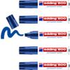 edding 800 Permanent Marker Broad Chisel 4-12 mm Blue Refillable Water Resistant Pack of 5