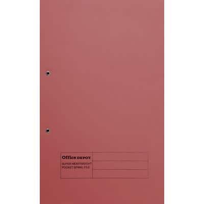 Office Depot Spiral File Folio Red Manila 285 gsm 350 Sheets 2 Holes Pack of 25