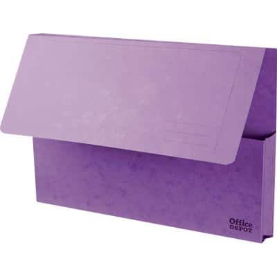 Office Depot Document Wallet Foolscap 265 gsm Purple Pack of 10