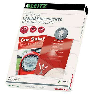 Leitz iLAM Premium Laminating Pouches A4 Glossy 175 microns (2 x 175) Transparent Pack of 100