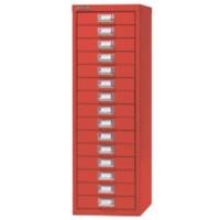 Bisley Steel Multi Drawer Cabinet 15 Drawers 279 x 380 x 860 mm Red