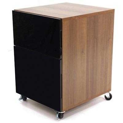Alphason Designer Desk Pedestal with 1 Storage Drawer and 1 Filing Drawer MFC Juo Pedestal 420 x 465 x 605mm Black & Walnut