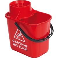 Robert Scott Mop Bucket with Wringer Plastic Red 15L - WQ15RE01L