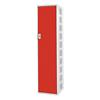 LINK51 Standard Mild Steel Locker with 1 Door and Socket Charger Standard Deadlock Lockable with Key 450 x 450 x 1800 mm Grey, Red