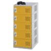 LINK51 Steel Locker with 5 Doors and Socket Charger Standard Deadlock Lockable with Key 450 x 450 x 930 mm Grey, Yellow