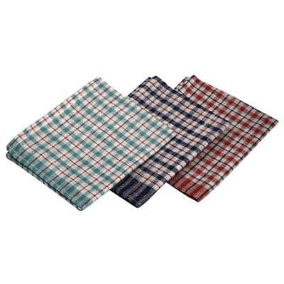 Genware Mini Check Tea Towel Cotton, Polyester Assorted Pack of 10
