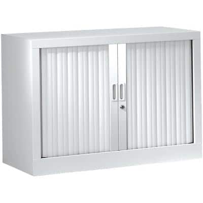 Pierre Henry Tambour Cupboard Lockable with 1 Shelf Steel Generic 1000 x 430 x 695mm White