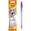 BIC Cristal Fun Ballpoint Pen Assorted Broad 0.6 mm Non Refillable Pack of 4