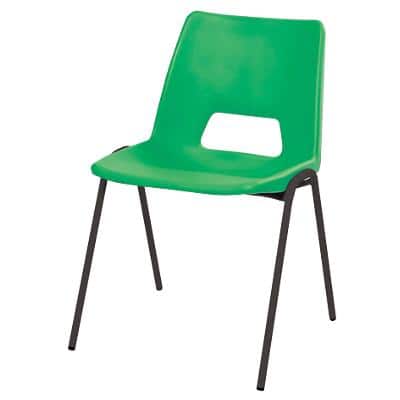 Advanced Furniture Stacking Chair Harmony Green Shell Black Frame 380mm Height Pack of 4