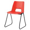 Advanced Furniture Stacking Chair Skid Base Red Shell Black Frame 430mm Height Pack of 4