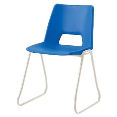 Advanced Furniture Stacking Chair Skid Base Blue Shell Grey Frame 460mm Height Pack of 4