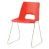 Advanced Furniture Stacking Chair Skid Base Red Shell Grey Frame 460mm Height Pack of 4