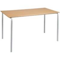 Proform Rectangular Table with Beech Coloured MFC Top and Grey Frame Crushbend 1100 x 550 x 710mm Pack of 4