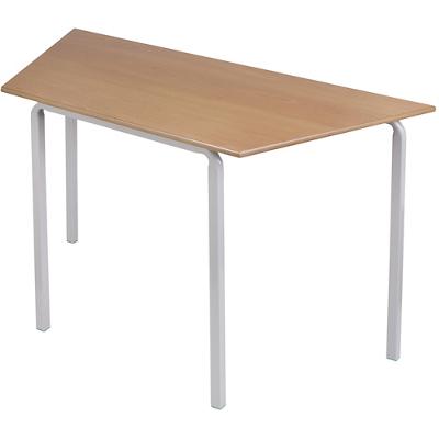 Proform Trapezoidal Table with Beech Coloured MFC Top and Grey Frame Crushbend 1100 x 550 x 590mm Pack of 4