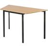 Proform Trapezoidal Fully Welded Table with Beech Coloured MFC Top and Black Frame Crushbend 1100 x 550 x 760mm Pack of 4