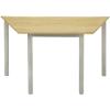 Proform Trapezoidal Table with Beech Coloured MFC Top and Silver Frame 1200 x 600 x 530mm Pack of 4