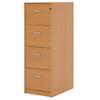 Classic Filing Cabinet with 4 Lockable Drawers 476 x 598 x 1315 mm Beech
