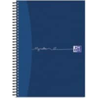 OXFORD Notebook My Notes A4 Ruled Spiral Bound Cardboard Hardback Blue Perforated 100 Pages 100 Sheets Pack of 5