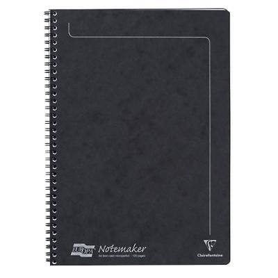 Europa Notebook 4862Z A4 Ruled Spiral Bound Cardboard Hardback Black Perforated 60 Pages Pack of 10