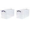 Really Useful Box Plastic Storage 84 Litre 440 x 710 x 380 mm Pack of 2