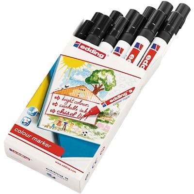 edding Marker Water Based 5 mm Black 12 Pieces