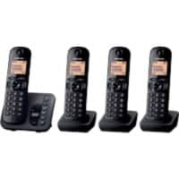 Panasonic KX-TGC224EB Cordless Telephone Black Quad Handset
